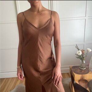 Free People Terracotta Spaghetti Strap Dress